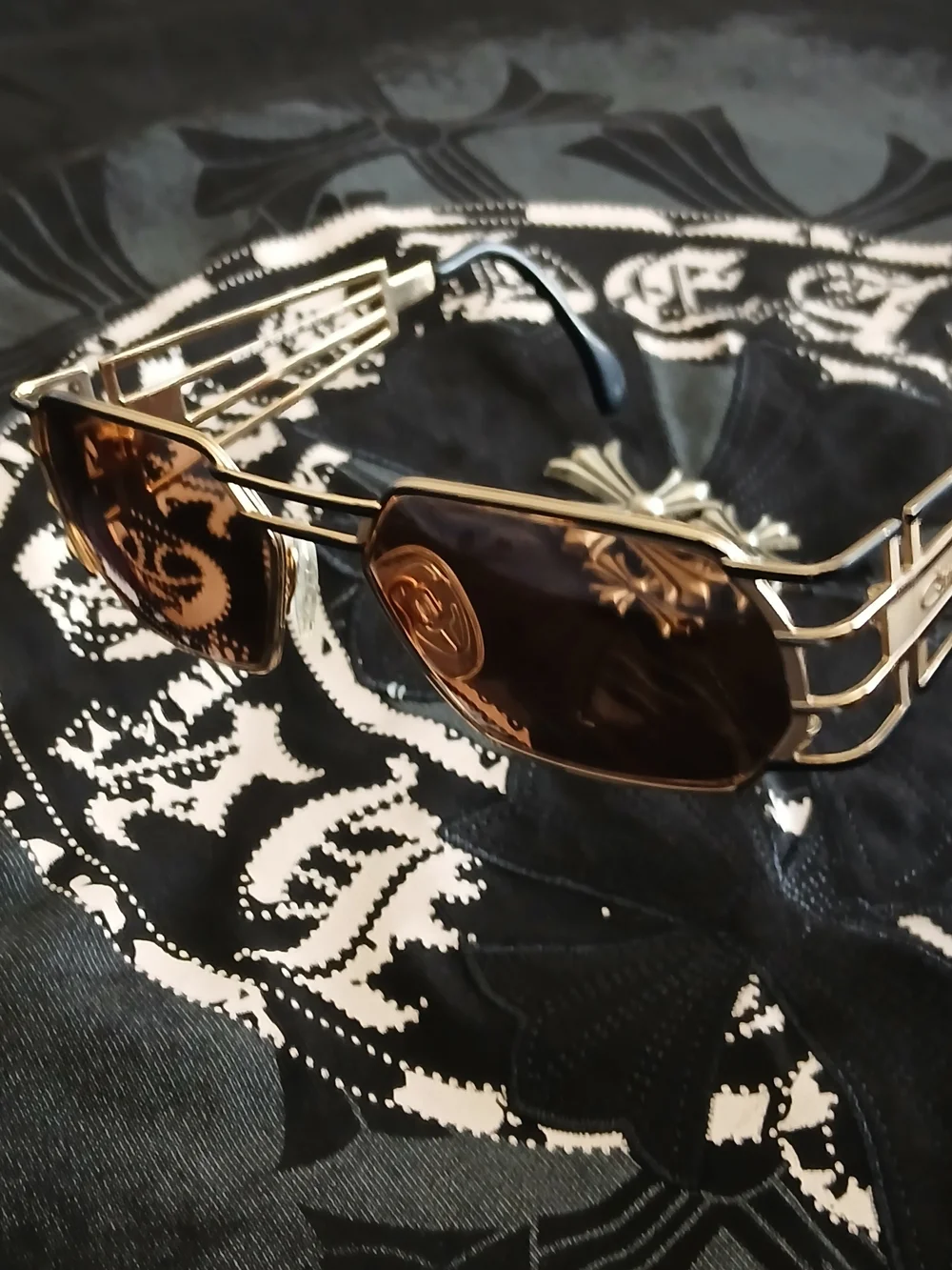Men's 90s Cazal 980 Sunglasses in Gold with Brown Lenses